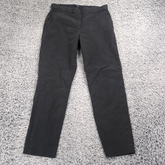 Theory Pants Womens 2 Black Linen Blend Classiccore Straight Leg Career Casual - Picture 3 of 9